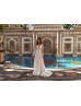 Long Sleeves Beaded Ivory Lace Tulle Luxurious Wedding Dress